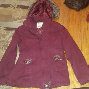 3/$30 Dollhouse burgundy coat